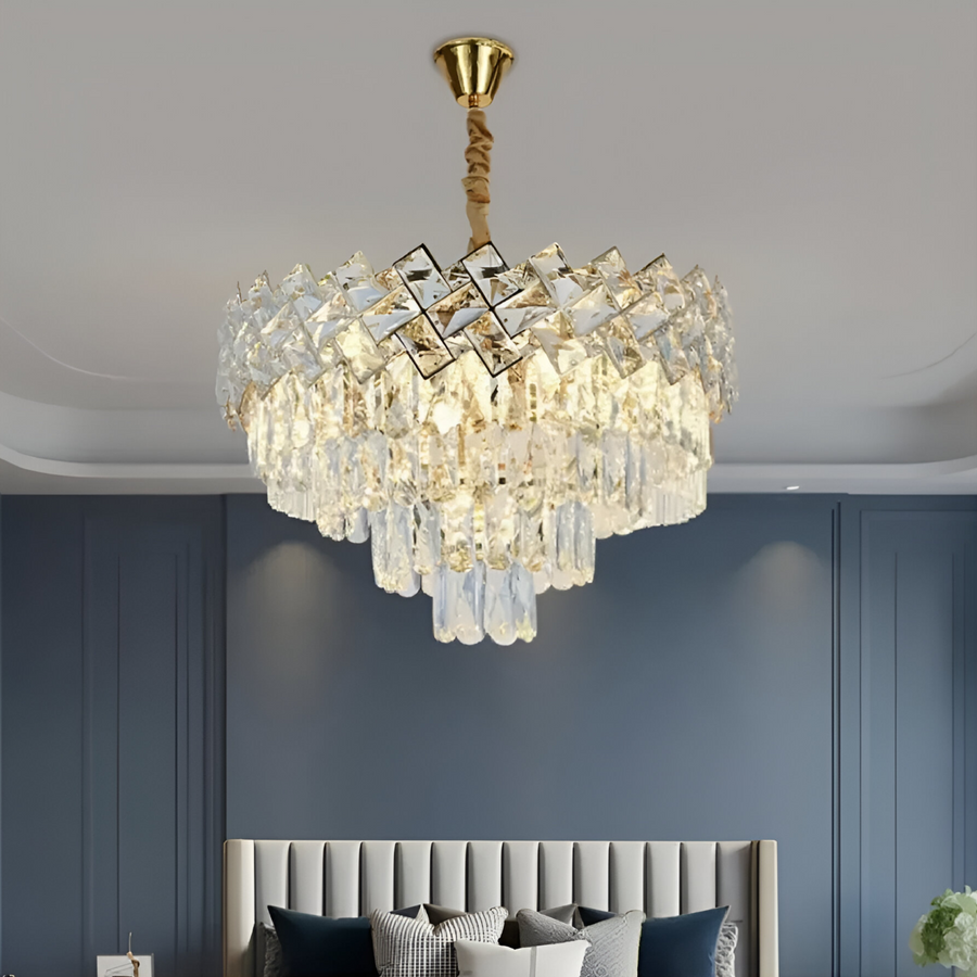 Crystal Chandelier WINDSOR Nobile 5xE14, Diameter 39cm, Shiny Gold, Adjustable Height Crystal Chandeliers Default Title Alessandro Design