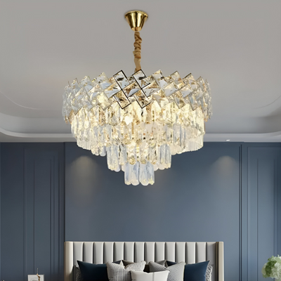 Crystal Chandelier WINDSOR Nobile 5xE14, Diameter 39cm, Shiny Gold, Adjustable Height
