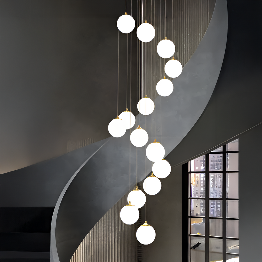 Hanging Chandelier, 25 Globes XE27, Gold, Adjustable Height Modern Chandeliers Default Title Alessandro Design