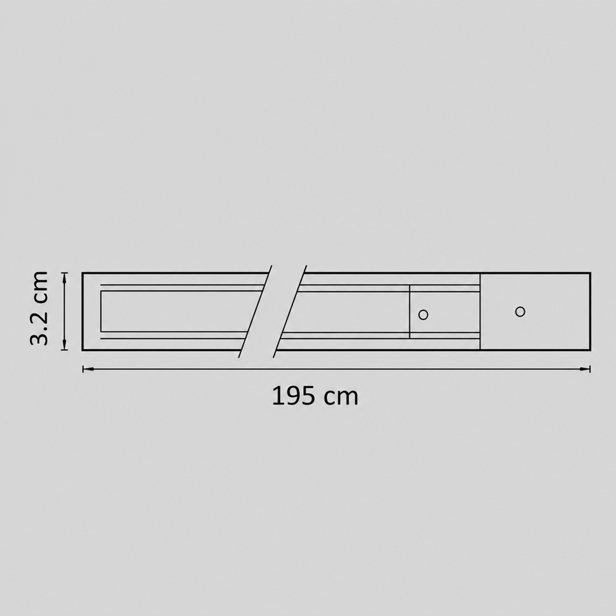 Șină Magnetică pentru Proiectoare LED, 195x3.2cm, Aplicată, Neagră