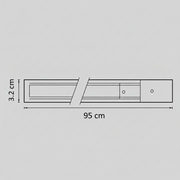 Șină Magnetică pentru Proiectoare LED, 95x3.2cm, Aplicată, Neagră