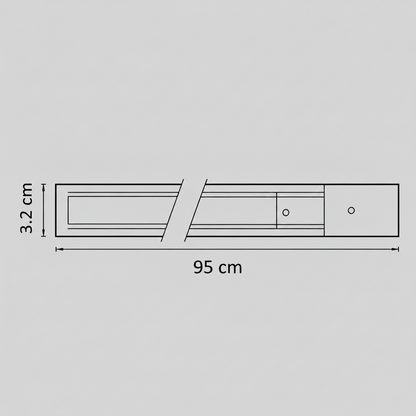 Șină Magnetică pentru Proiectoare LED, 95x3.2cm, Aplicată, Neagră