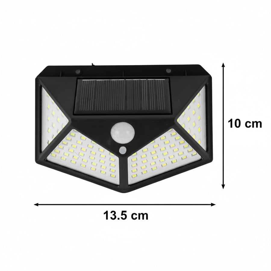 Solar Lamp with Motion Sensor, 100 LEDs, IP.65, Black Outdoor wall lights Default Title Alessandro Design
