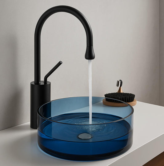 Resin Bathroom Sink 45x15 cm Sky Blue Default Title Alessandro Design