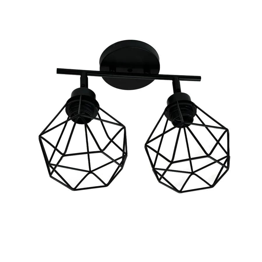 Aerope Chandelier, 2x E27, Metal, Black Industrial Chandeliers Default Title Alessandro Design
