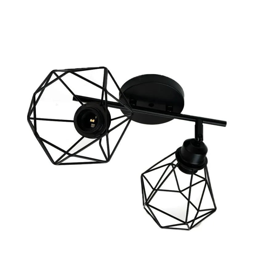 Aerope Chandelier, 2x E27, Metal, Black Industrial Chandeliers Default Title Alessandro Design
