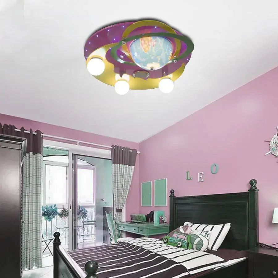 Beti Chandelier, 3xE27, Pink with Yellow, Metal and Wood Children's Chandeliers Default Title Alessandro Design