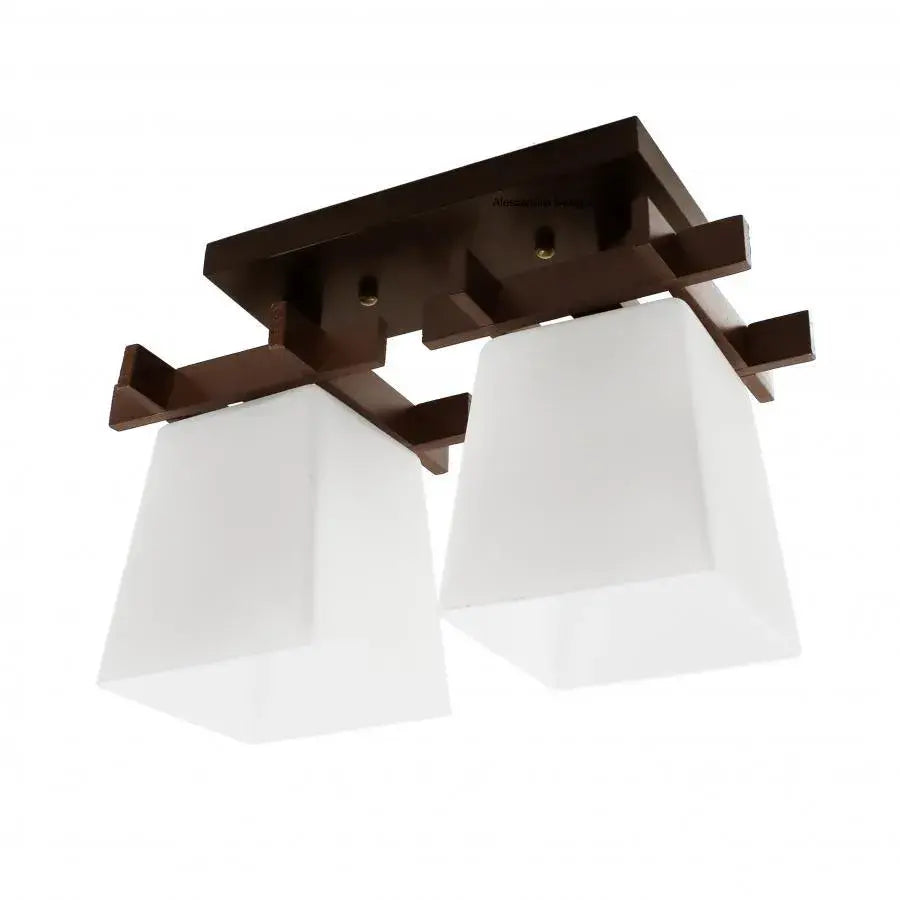 Cala Chandelier 2x E27 White Brown Classic Chandeliers Default Title Alessandro Design