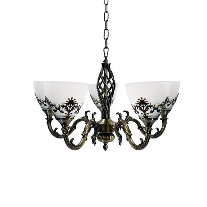 Rustic Chandelier COTTAGE, 5XE27, Antique Bronze, Metal and Glass Classic Candelabra Default Title Alessandro Design