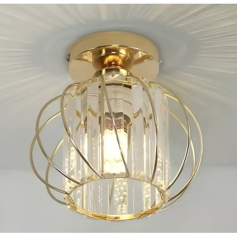 Monica Chandelier, 1XE27, Gold, D 16cm, Metal and Crystal Classic Chandeliers Default Title Alessandro Design