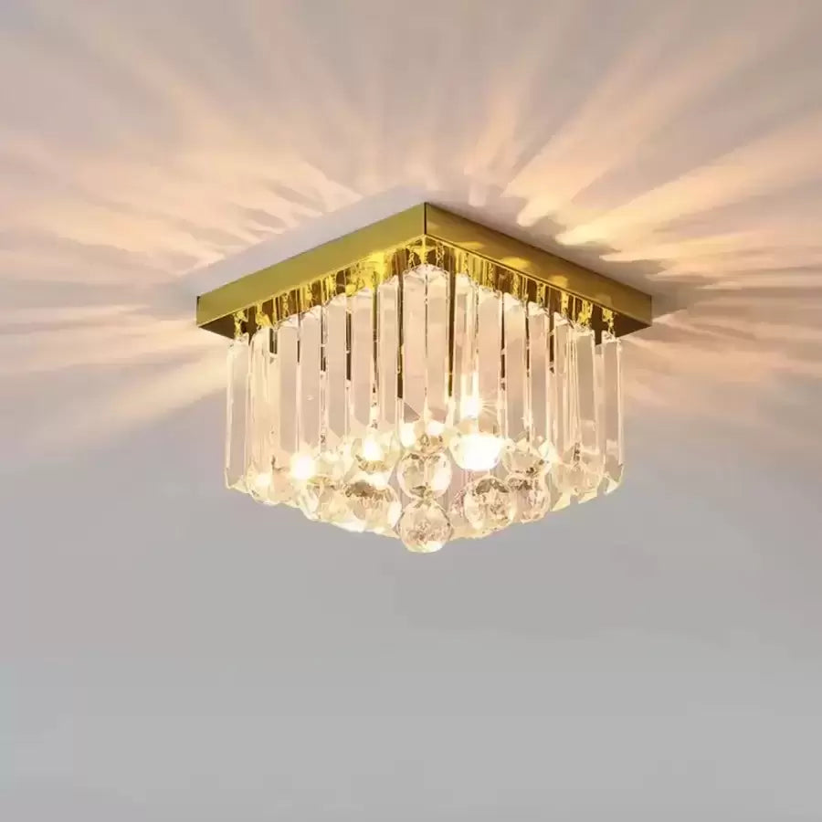 Crystal Chandelier MARTINEZ Linear Luxe, Diameter 35cm, 4x E14, Shiny Gold Modern Candelabra Default Title Alessandro Design