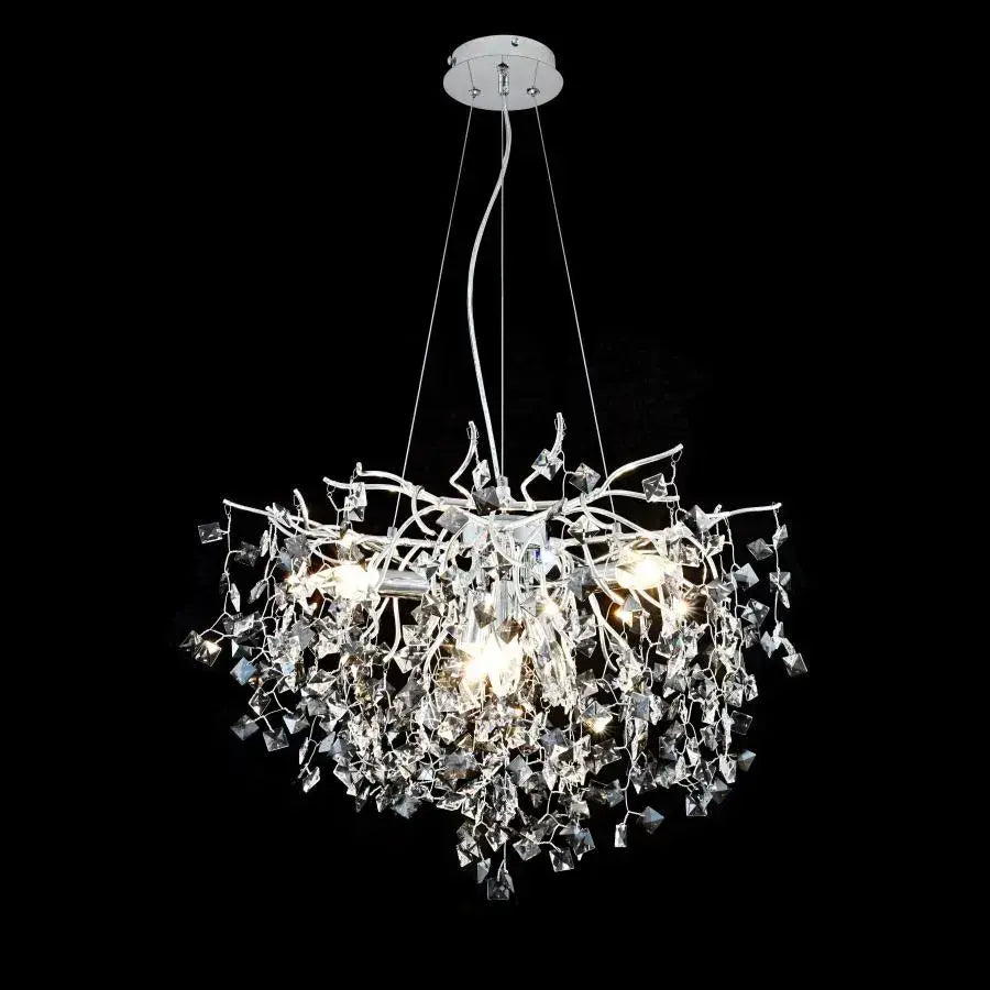 Konnan Crystal Chandelier 6*E14 Diameter 60cm White Crystal Candelabra Default Title Alessandro Design