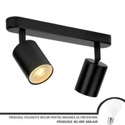 Joom Chandelier with Linear Projector 2XGU10 Black LED Chandelier Default Title Alessandro Design