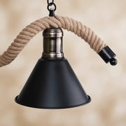 Rope Chandelier, 2xE27, Brown, Metal and String LV570/2BK Vintage Chandeliers Default Title Alessandro Design