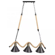 Rope Chandelier 3xE27, Brown, Metal and String Vintage Chandeliers Default Title Alessandro Design