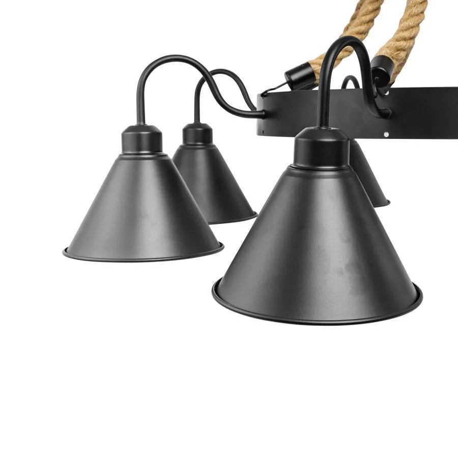 Indiana Chandelier, 8xE27, Metal and Rope, Brown Vintage Chandeliers Default Title Alessandro Design