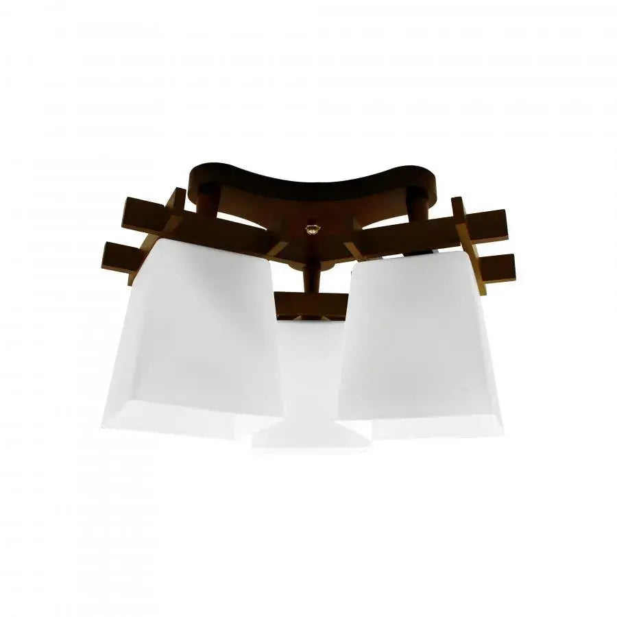 Jade Chandelier, 3xE27, White with Brown, Metal and Glass Classic Chandeliers Default Title Alessandro Design