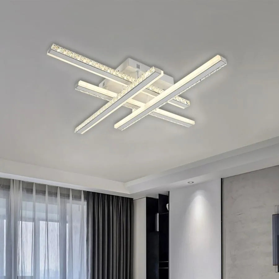 LED chandelier with remote control ABIGAIA 136W, 4 Elements, Linear, Cold/Warm/Neutral light, Dimmable, White Cristal LED Chandeliers Default Title Alessandro Design