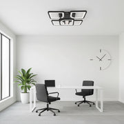 LED chandelier with remote control ZOE 65W, 5 Squares, Cold/Warm/Neutral light, Dimmable, Black LED chandeliers with remote control Default Title Alessandro Design