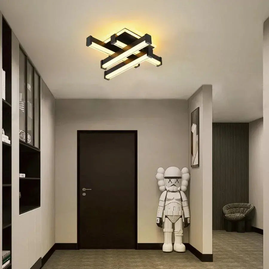 LED Chandelier CADE 34W, 4 Elements, Linear, Cold/Warm/Neutral light, Black Applied LED Chandeliers Default Title Alessandro Design