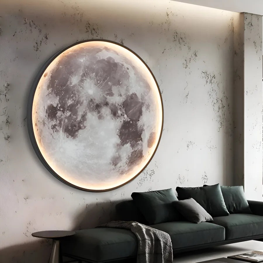 LED wall lamp, Decorative, Moon 83W Diameter 120CM Cold/Neutral/Warm Light Black LED Chandeliers Applied Default Title Alessandro Design