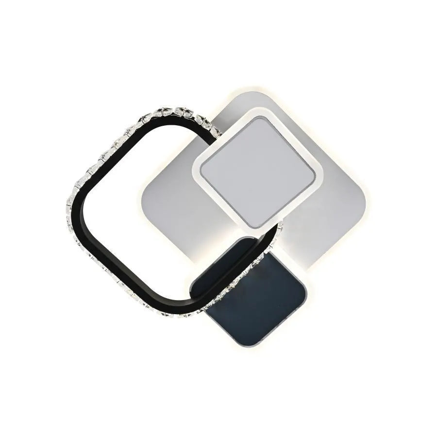 Crystal LED chandelier GELLA 48W, Square, Cold/Warm/Neutral light, White Black LED chandelier Default Title Alessandro Design