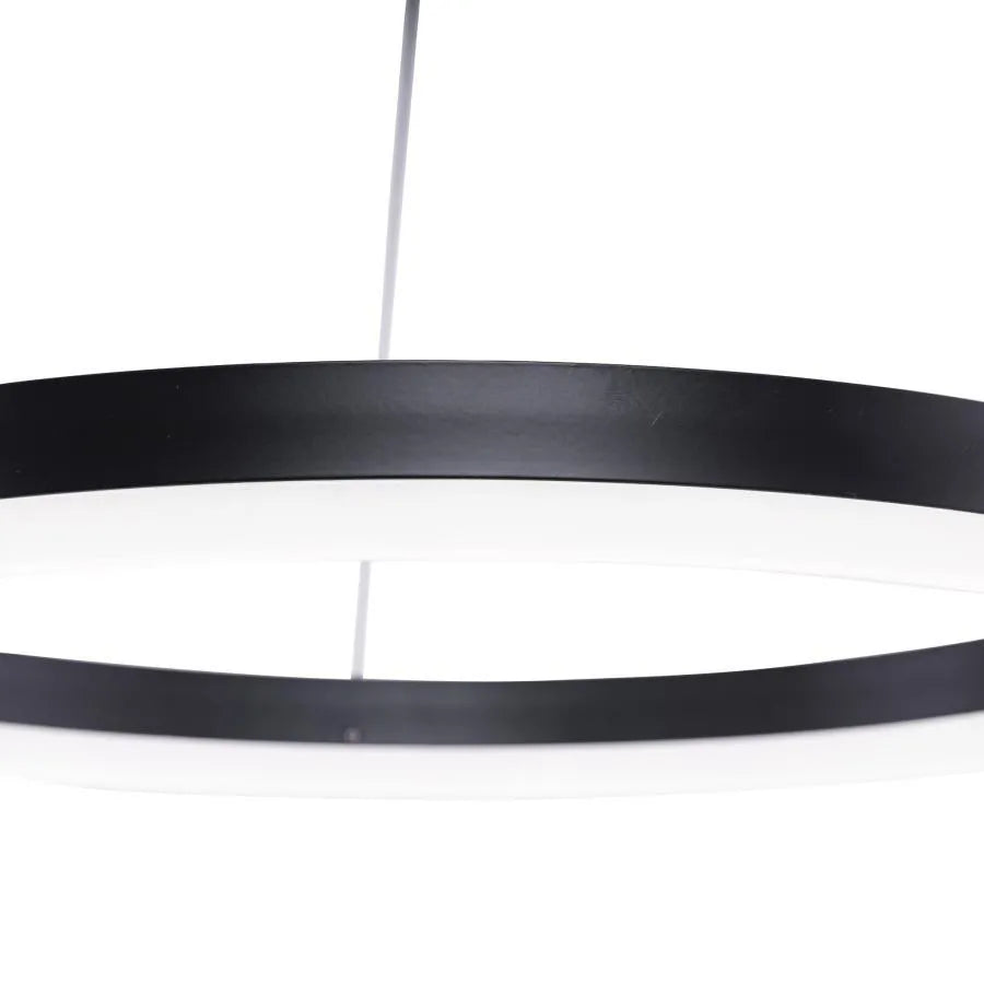 Suspended LED chandelier with remote control ANINA 34W, 1 Circle, Cold/Warm/Neutral light, Dimmable, Black, Height Adjustable LED Chandeliers with Remote Control Default Title Alessandro Design