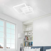 LED chandelier with remote control FARYDA 120W, 3 Squares, Cold/Warm/Neutral light, Dimmable, White