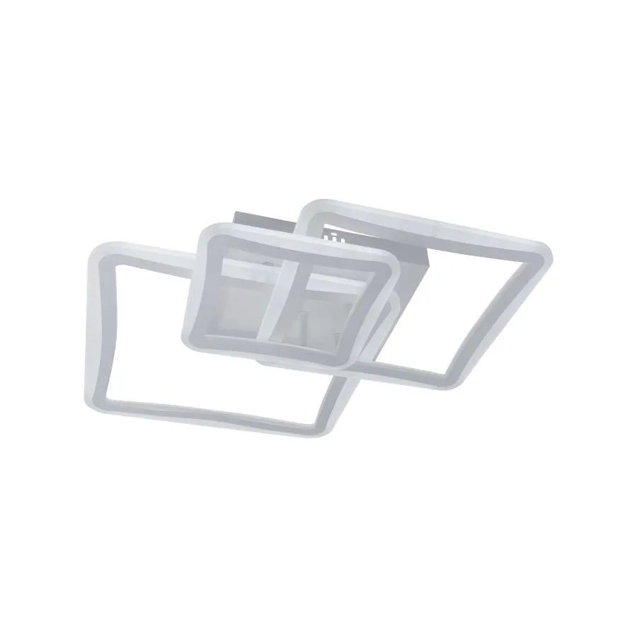 LED chandelier with remote control FARYDA 120W, 3 Squares, Cold/Warm/Neutral light, Dimmable, White