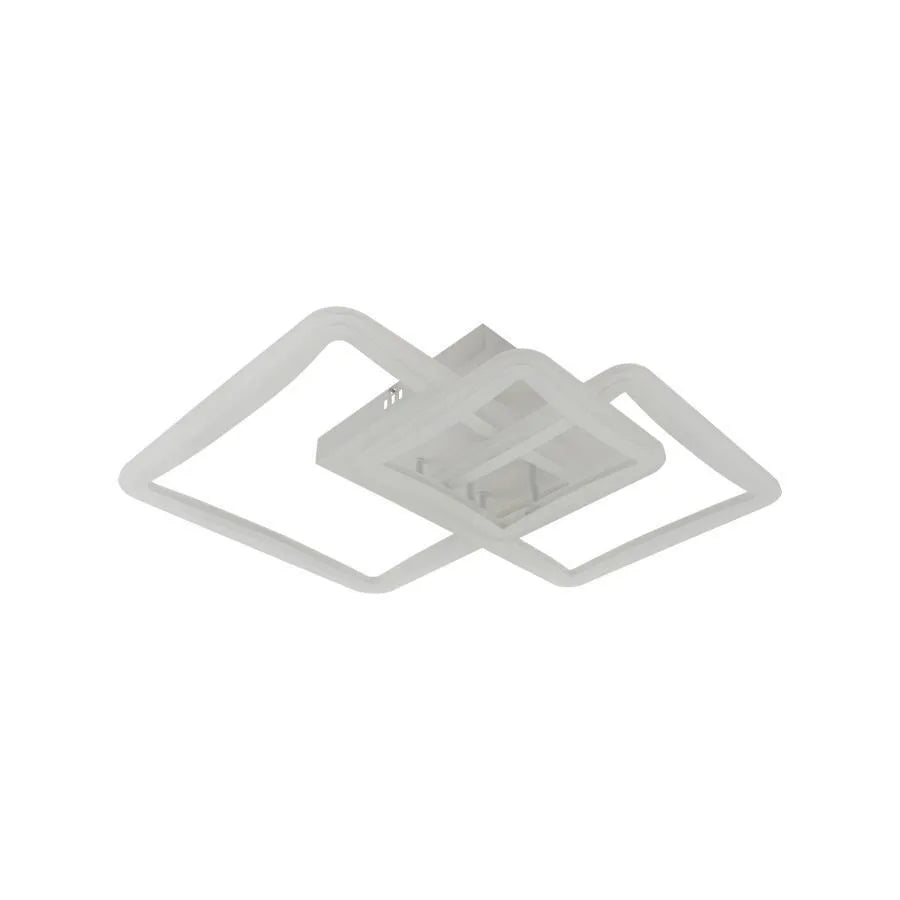 LED chandelier with remote control FARYDA 120W, 3 Squares, Cold/Warm/Neutral light, Dimmable, White
