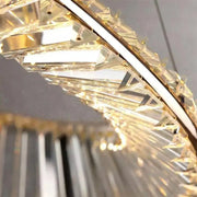 Suspended LED chandelier with remote control and crystal CAIRO 98W, 2 Circles, Cold/Warm/Neutral light, Dimmable, Shiny Gold, Height Adjustable Crystal LED Chandeliers Default Title Alessandro Design