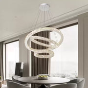 Suspended LED chandelier with remote control and crystal CAYDEN 200W, 3 Circles, Cold/Warm/Neutral light, Dimmable, Shiny Chrome, Adjustable Height LED Chandelier Default Title Alessandro Design