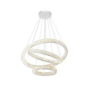 Suspended LED chandelier with remote control and crystal CAYDEN 200W, 3 Circles, Cold/Warm/Neutral light, Dimmable, Shiny Chrome, Adjustable Height LED Chandelier Default Title Alessandro Design