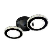 LED chandelier with remote control and crystal NOVA ROTONDA 32W, 2 Circles, Cold/Warm/Neutral light, Dimmable, Black Crystal LED Chandeliers Default Title Alessandro Design