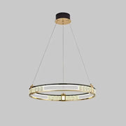 Suspended LED chandelier with remote control and crystal ROGER 80W, 1 Circle, Cold/Warm/Neutral light, Dimmable, Shiny Gold, Height Adjustable Crystal LED Chandeliers Default Title Alessandro Design