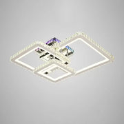 LED chandelier with remote control and crystal JUSTIN RGB 106W, 3 Squares, Cold/Warm/Neutral light, Dimmable, Shiny Chrome Crystal LED Chandeliers Default Title Alessandro Design