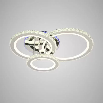 LED chandelier with remote control and crystal NOVA ROTONDA RGB 73W, 3 Circles, Cold/Warm/Neutral light, Dimmable, Shiny Chrome LED Chandeliers & Crystals Default Title Alessandro Design