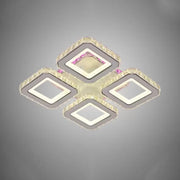 LED chandelier with remote control and crystal BLAKELY RGB 74W, 4 Squares, Cold/Warm/Neutral light, Dimmable, White Crystal LED Chandeliers Default Title Alessandro Design