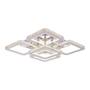 LED chandelier with remote control with crystal QUADRIA SUPREMO RGB, 143W, 5 Squares, Cold/Warm/Neutral light, Dimable, Shiny Chrome LED Chandeliers with Remote Control Default Title Alessandro Design