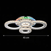LED chandelier with remote control and crystal NOVA ROTONDA RGB 82W, 4 Circles, Cold/Warm/Neutral light, Dimmable, Chrome LED Chandeliers & Crystals Default Title Alessandro Design