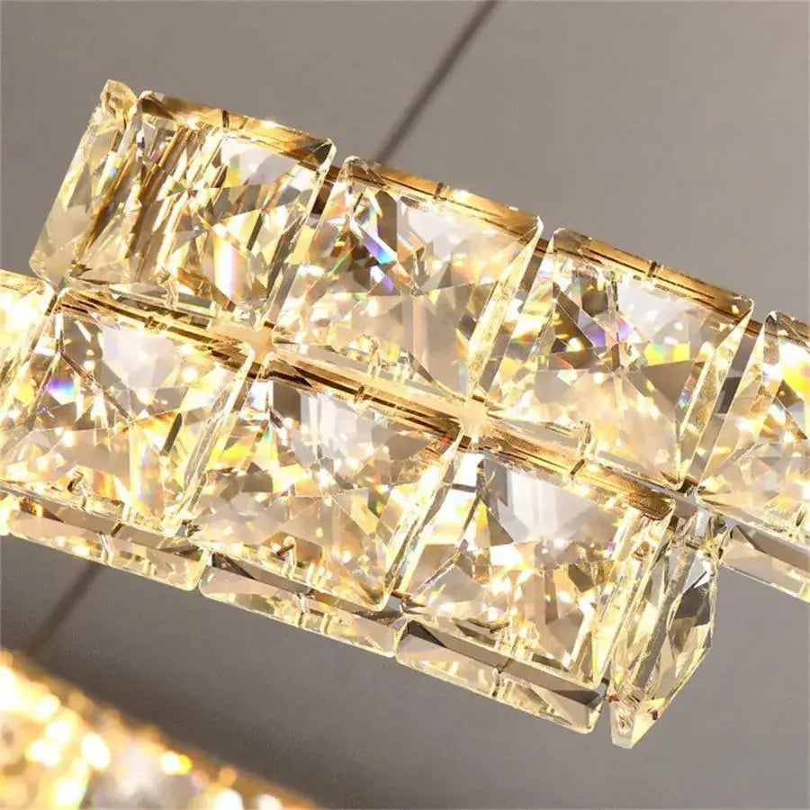Suspended LED chandelier with remote control and crystal MIA Yonca, 34W, 1 Circle, Cold/Warm/Neutral light, Dimmable, Shiny Chrome LED Chandeliers with Remote Control Default Title Alessandro Design