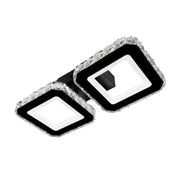 Crystal LED chandelier QUADRIS 41W, 2 Squares, Cold/Warm/Neutral light, Black Crystal LED Chandeliers Default Title Alessandro Design