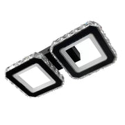 Crystal LED chandelier QUADRIS 41W, 2 Squares, Cold/Warm/Neutral light, Black Crystal LED Chandeliers Default Title Alessandro Design