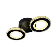 LED chandelier with remote control and crystal NOVA ROTONDA 32W, 2 Circles, Cold/Warm/Neutral light, Dimmable, Black Crystal LED Chandeliers Default Title Alessandro Design