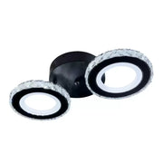 LED chandelier with remote control and crystal NOVA ROTONDA 32W, 2 Circles, Cold/Warm/Neutral light, Dimmable, Black Crystal LED Chandeliers Default Title Alessandro Design