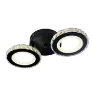LED chandelier with remote control and crystal NOVA ROTONDA 32W, 2 Circles, Cold/Warm/Neutral light, Dimmable, Black Crystal LED Chandeliers Default Title Alessandro Design