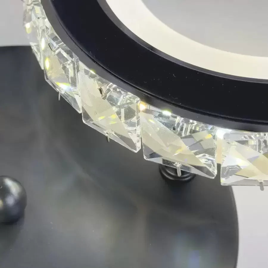 LED chandelier with remote control and crystal NOVA ROTONDA 32W, 2 Circles, Cold/Warm/Neutral light, Dimmable, Black Crystal LED Chandeliers Default Title Alessandro Design