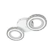 LED chandelier with remote control and crystal NOVA ROTONDA 34W, 2 Circles, Cold/Warm/Neutral light, White Crystal LED Chandeliers Default Title Alessandro Design