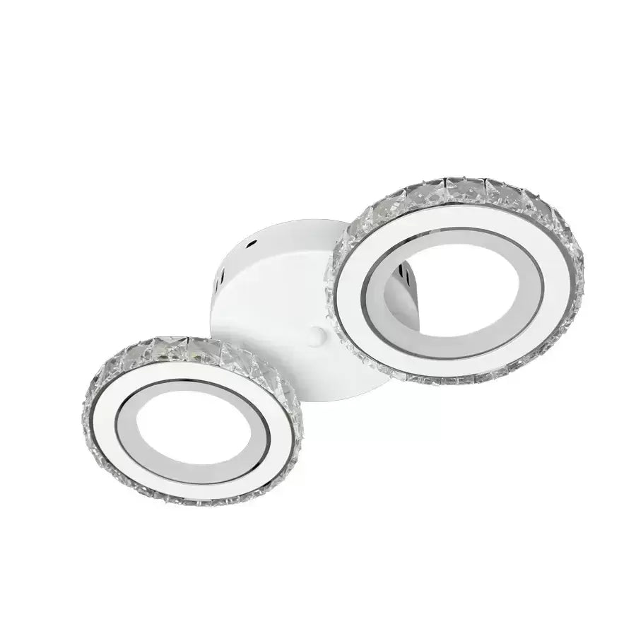 LED chandelier with remote control and crystal NOVA ROTONDA 34W, 2 Circles, Cold/Warm/Neutral light, White Crystal LED Chandeliers Default Title Alessandro Design