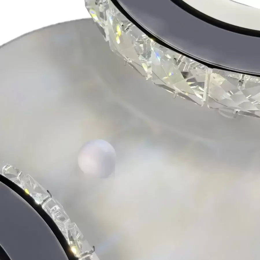 LED chandelier with remote control and crystal NOVA ROTONDA 34W, 2 Circles, Cold/Warm/Neutral light, White Crystal LED Chandeliers Default Title Alessandro Design